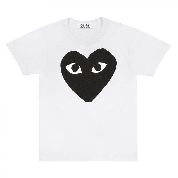 Comme des Garcons Tops - Comme des Garçons Play White Shirt with Big Black Heart 100% Authentic
